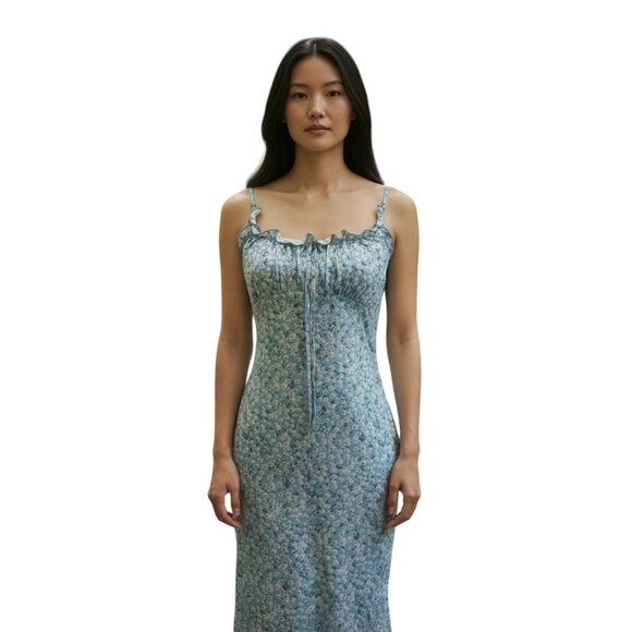 (E-190)Floerns Womens Summer Spaghetti Strap Cowl Neck Satin Mini Tropical Dress - Picture 1 of 6